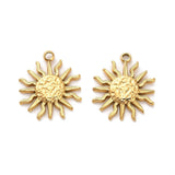 Sol Vedhæng, Forgyldt Stål, (15,5x13mm) - Uniq Perler - 114261