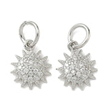 Sol Vedhæng Med Zirkonia - Langtidsholdbar Platin Farvet (10,5x9,5mm) - Uniq Perler - 115467