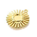 Sol Vedhæng – Til Cabochon, Forgyldt (18x20mm) - Uniq Perler - 115089