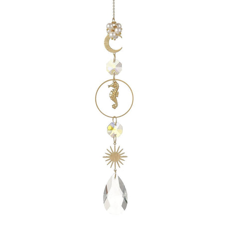 Solfanger-Dråbeformet Glas Suncatcher – 18K Forgyldt (287mm) - Uniq Perler - 124523