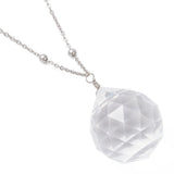 Solfanger – Rund Glas Med Messingkæde, Platin (236mm) 1 stk. - Uniq Perler - 123891