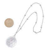 Solfanger – Rund Glas Med Messingkæde, Platin (236mm) 1 stk. - Uniq Perler - 123891