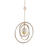 Solfanger Vedhæng – Ring Med Rundt Glas, 18K Forgyldt Messing(360mm) - Uniq Perler - 121802