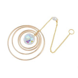 Solfanger Vedhæng – Ring Med Rundt Glas, 18K Forgyldt Messing(360mm) - Uniq Perler - 121802