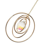 Solfanger Vedhæng – Ring Med Rundt Glas, 18K Forgyldt Messing(360mm) - Uniq Perler - 121802