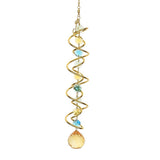 Solfanger Vedhæng – Spiral Med Glas, 18K Forgyldt Messing, (505~510mm) - Uniq Perler - 122004