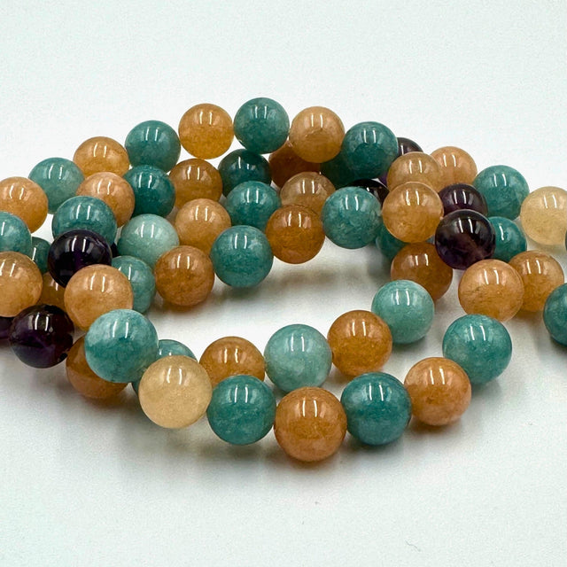 Solsten, Akvamarin og Ametyst – Farvemix (12mm) - Uniq Perler - 10r888