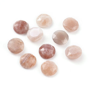 Solstein Cabochon – Fasettert, Flat Rund (10x4.5mm) 1 stk - Uniq Perler - 