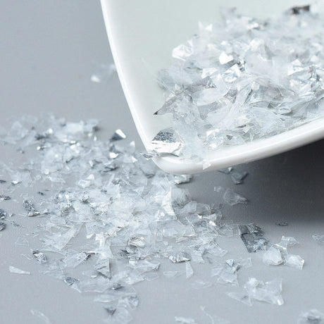 Sølv Flager Til Pynt I Resin - 20gr - Uniq Perler - 9128471778