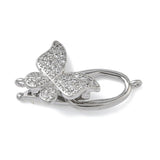 Sommerfugl Lås Med Kubiske Zirkonia – Langtidsholdbar Platinbelagt Messing (28mm) - Uniq Perler - 119067