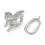Sommerfugl Lås Med Kubiske Zirkonia – Langtidsholdbar Platinbelagt Messing (28mm) - Uniq Perler - 119067