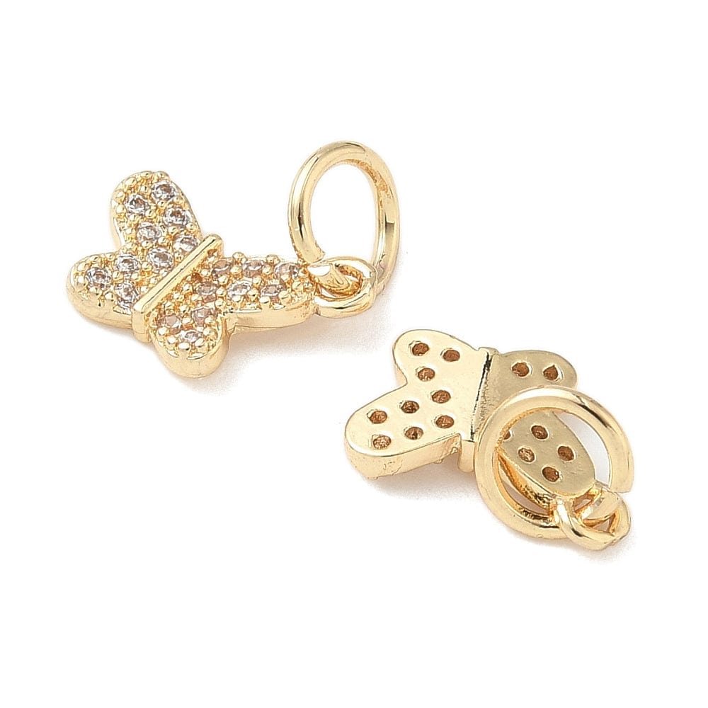 Sommerfugl Vedhæng - Langtidsholdbar Forgyldt (8x11mm) - Uniq Perler - 115474