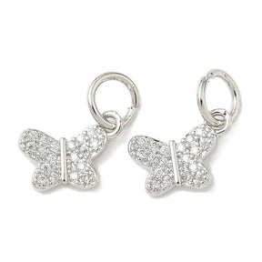 Sommerfugl Vedhæng - Langtidsholdbar Platin Belagt (8x11mm) - Uniq Perler - 115475
