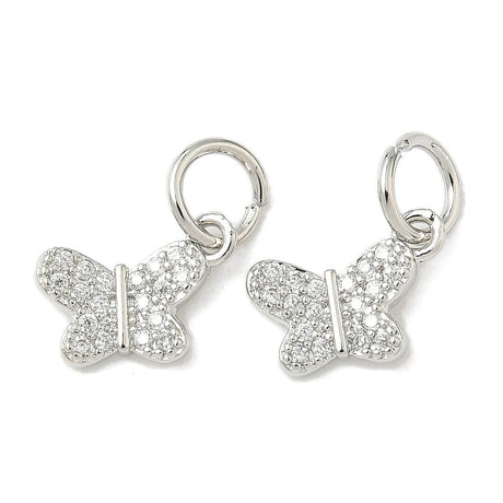 Sommerfugl Vedhæng - Langtidsholdbar Platin Belagt (8x11mm) - Uniq Perler - 115475