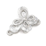 Sommerfugle Mellemled Med Zirkonia Sten, Platin Farvet, 14x11mm - Uniq Perler - 114524