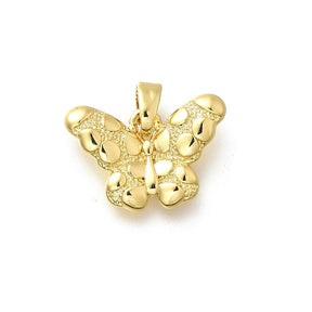 Butterfly Pendant, 18K Long-Lasting Gold Plated, 12.5x17.5mm - Uniq Perler - 114314