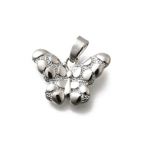 Schmetterlinge Anhänger, Lang anhaltend platinbeschichtet, 12x17,5mm - Uniq Perler - 114522