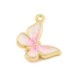 Sommerfugle Vedhæng Med Emalje, Forgyldt, 14x18mm,(6 stk.) - Uniq Perler - 113635