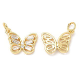 Sommerfugle Vedhæng Med Zirkonia Sten, 18K Langtidsholdbar Forgyldning, 16x13x2,5mm - Uniq Perler - 1111489985