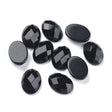 Sort Agat Cabochon – Facetteret, Oval (18x13x6mm) 1 stk - Uniq Perler - 