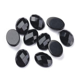 Sort Agat Cabochon – Facetteret, Oval (18x13x6mm) 1 stk - Uniq Perler - 