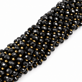 Sort Onyx Perler – Facetteret Rondel (8x6-6,5mm) - Uniq Perler - 125568