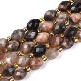 Svarte Solstein Perler – Fasettert Oval (8–9mm) - Uniq Perler - 117288