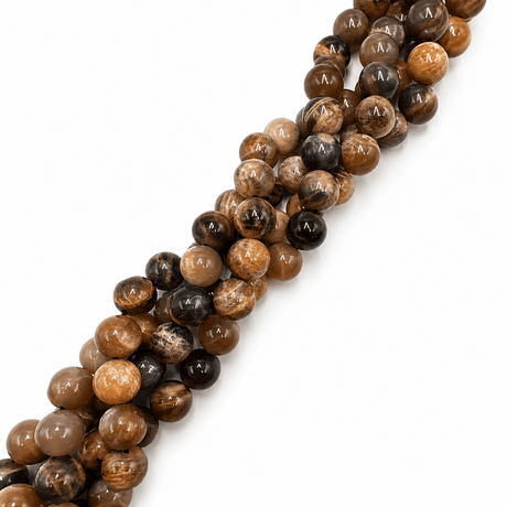 Sort Solsten Perler – Runde, Natursten (10mm) - Uniq Perler - 117293