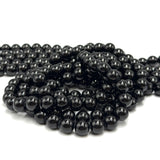 Sort Turmalin Perler – Runde (10mm) - Uniq Perler - 125557