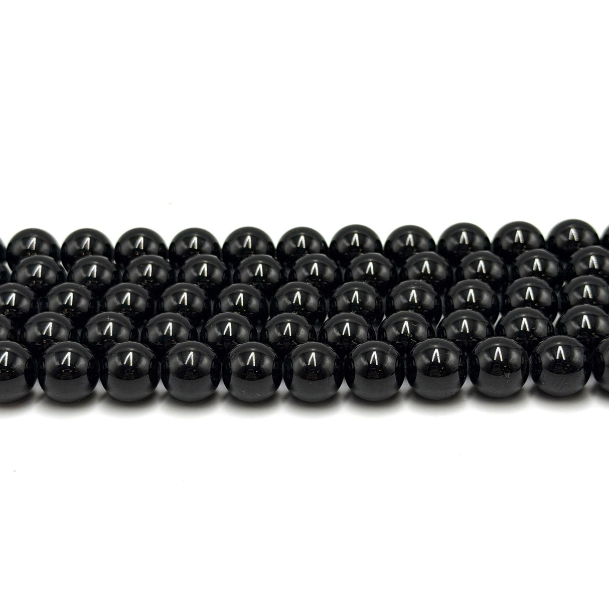 Sort Turmalin Perler – Runde (10mm) - Uniq Perler - 125557