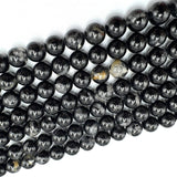 Sort Turmalin Perler – Runde (10mm) - Uniq Perler - 125557