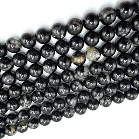 Sort Turmalin Perler – Runde (10mm) - Uniq Perler - 125557