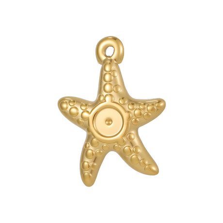 Søstjerne Til Cabochon – 18K Forgyldt Vandfast Stål (20mm) - Uniq Perler - 117783