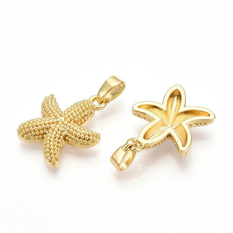 Søstjerne Vedhæng, 18K Forgyldt, 16,5x14mm - Uniq Perler - 391845