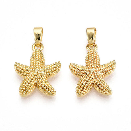 Søstjerne Vedhæng, 18K Forgyldt, 16,5x14mm - Uniq Perler - 391845