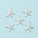 Søstjerne Vedhæng, Forsølvet Stål, 17x15x2mm, 8 Stk - Uniq Perler - 84859393