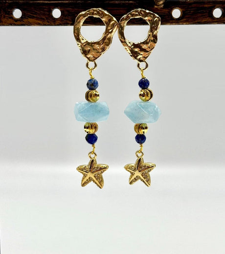 Søstjerne Vedhæng Med Zirkonia Sten, 18K Langtidsholdbar Forgyldt, 12,5x11mm - Uniq Perler - 114206