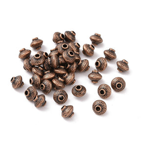 Spacer Perler Bicone - Kobber (5.4mm, 10 stk) - Uniq Perler - 117840