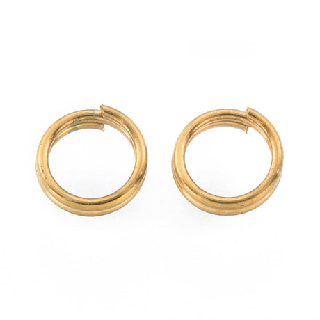 Splitringe - Forgyldt Stål (5x1mm) 20 stk - Uniq Perler - 115543