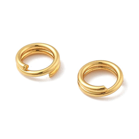 Splitringe i Vandfast Stål – 18K Forgyldt (5 mm 10 stk) - Uniq Perler - 116026