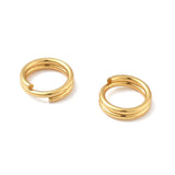 Splitringe i Vandfast Stål – 18K Forgyldt (6mm 10 stk) - Uniq Perler - 116028