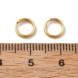 Splitringe i Vandfast Stål – 18K Forgyldt (7mm 10 stk) - Uniq Perler - 116025