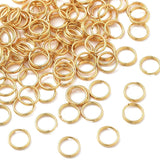 Splitringe i Vandfast Stål – 18K Forgyldt (8mm 10 stk) - Uniq Perler - 116027