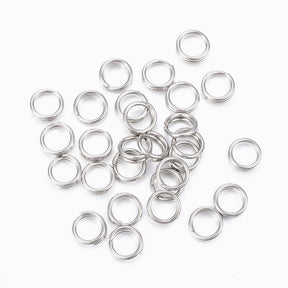 Split rings in Water-resistant Steel – Platinum (5x1mm) 10 pcs - Uniq Perler - 