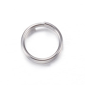 Split rings in Water-resistant Steel – Platinum (6x1mm) 10 pcs - Uniq Perler - 