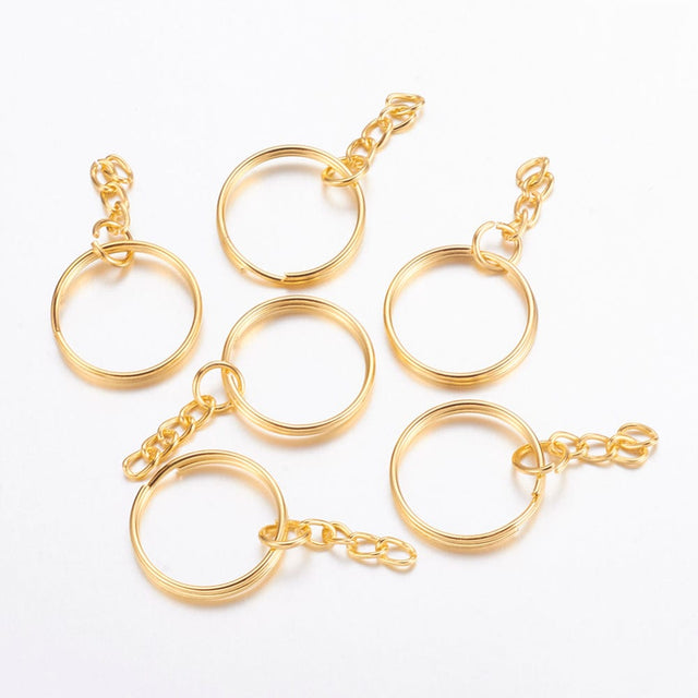 Splitring/Nøglering - Forgyldt (25mm) 4 stk - Uniq Perler - 458850