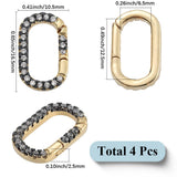 Spring Gate Låse Med Zirkonia – 18K Langtidsholdbar Forgyldt Messing (16,5x10,5x2,5mm) 4 stk - Uniq Perler - 124264