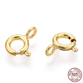Spring Ring Clasp – Gold-plated Sterling Silver 925 (9x5.5mm) - Uniq Perler - 