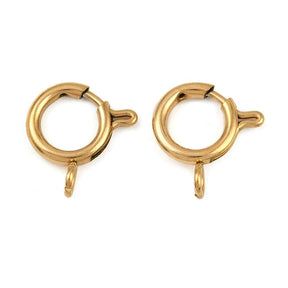 Spring ring Clasp in Gold-plated Steel – Water-resistant (12mm) - Uniq Perler - 