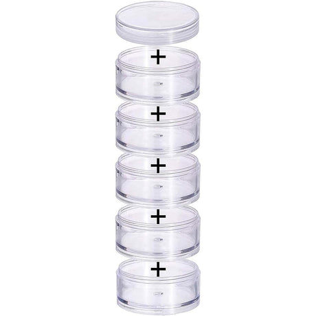 Stabelbar Opbevaringsbøtter – 5 Sæt I 4 Størrelser (20 Stk) - Uniq Perler - 113115